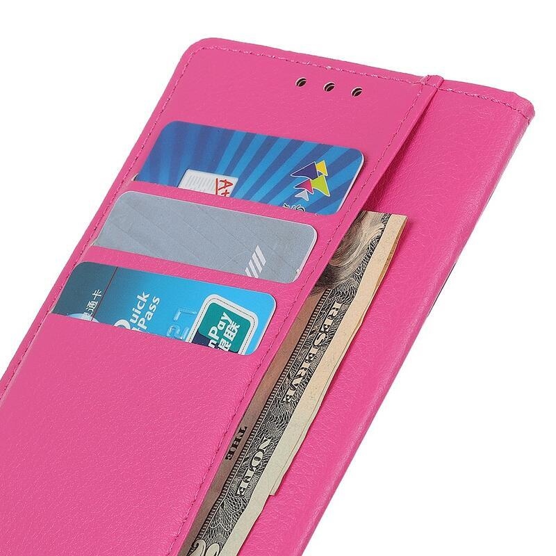 Litchi PU kožené peněženkové pouzdro na mobil Huawei Nova 8i/Honor 50 Lite - rose