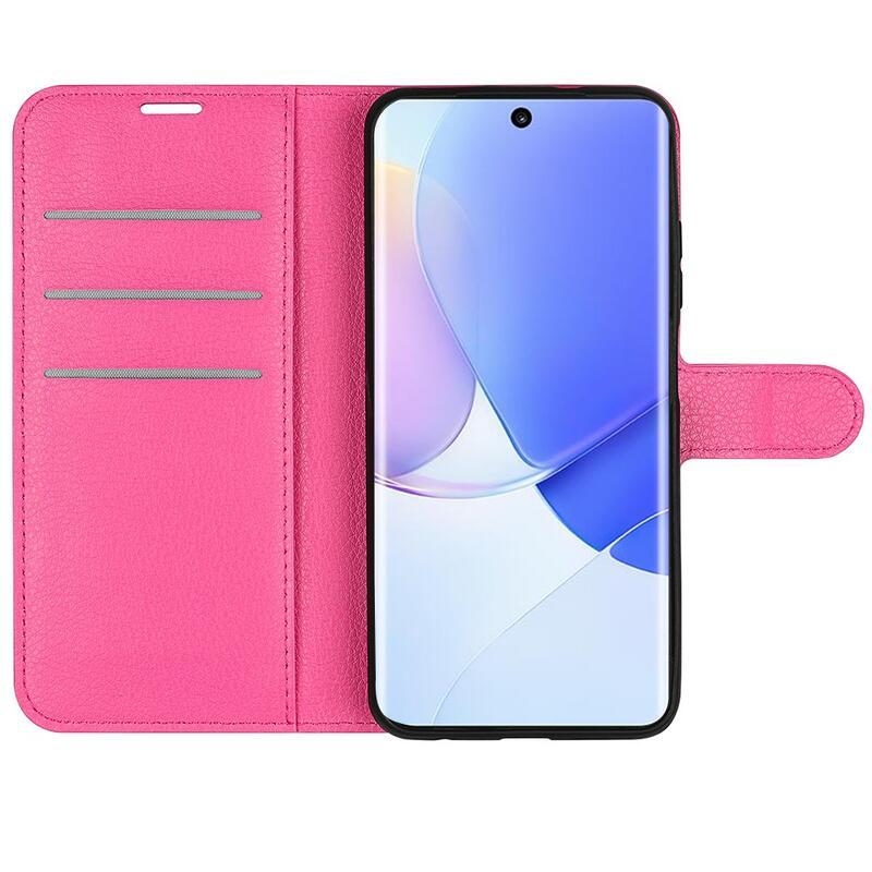 Litchi PU kožené peněženkové pouzdro na mobil Huawei Nova 9/Honor 50 - rose