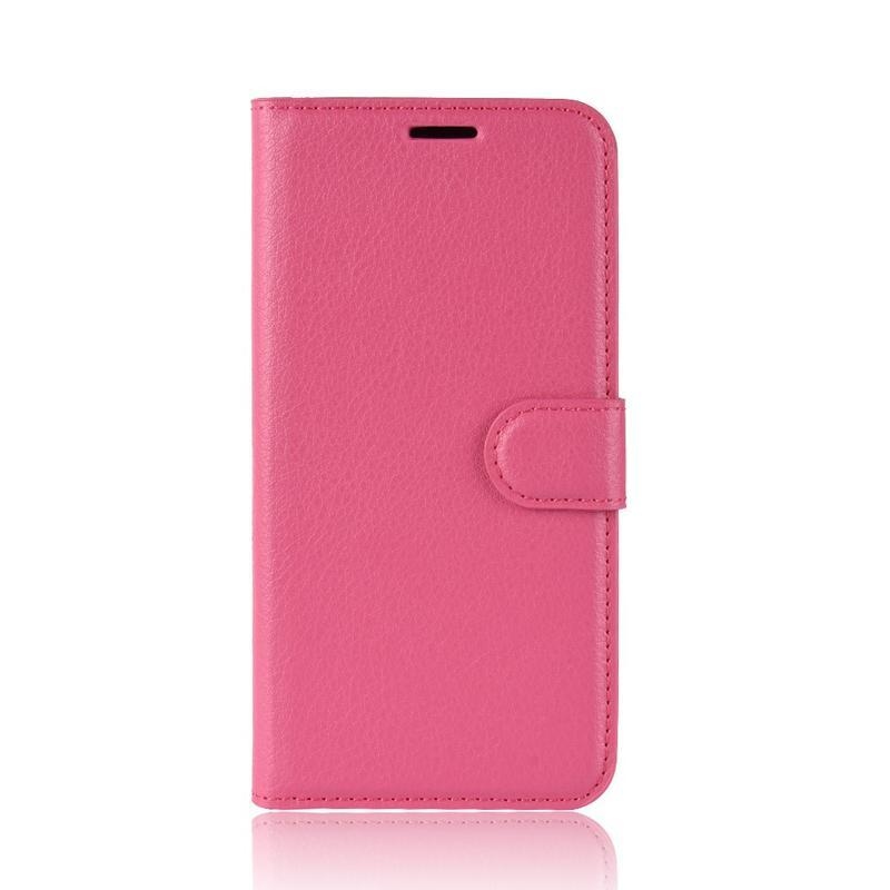 Litchi PU kožené peněženkové puzdro na mobil Huawei P40 Pro - rose