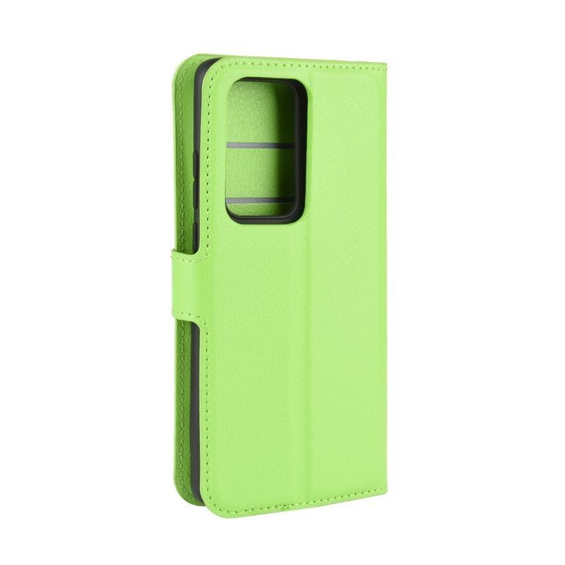 Litchi PU kožené peněženkové puzdro na mobil Huawei P40 - zelené