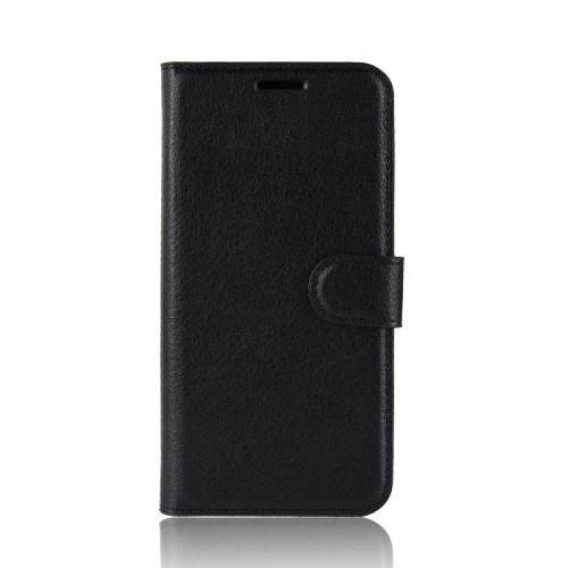 Litchi PU kožené peněženkové puzdro na mobil Nokia 2.2 - čierne