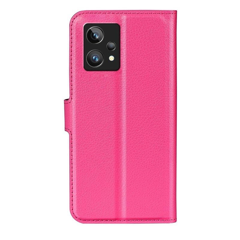 Litchi PU kožené peněženkové pouzdro na mobil Realme 9 Pro+ 5G - rose