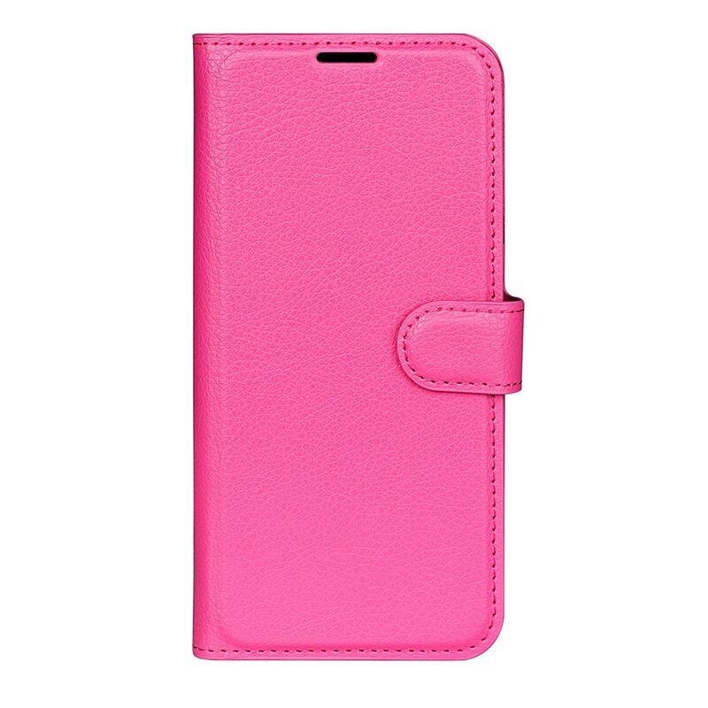 Litchi PU kožené peňaženkové púzdro na mobil Realme C35 - rose