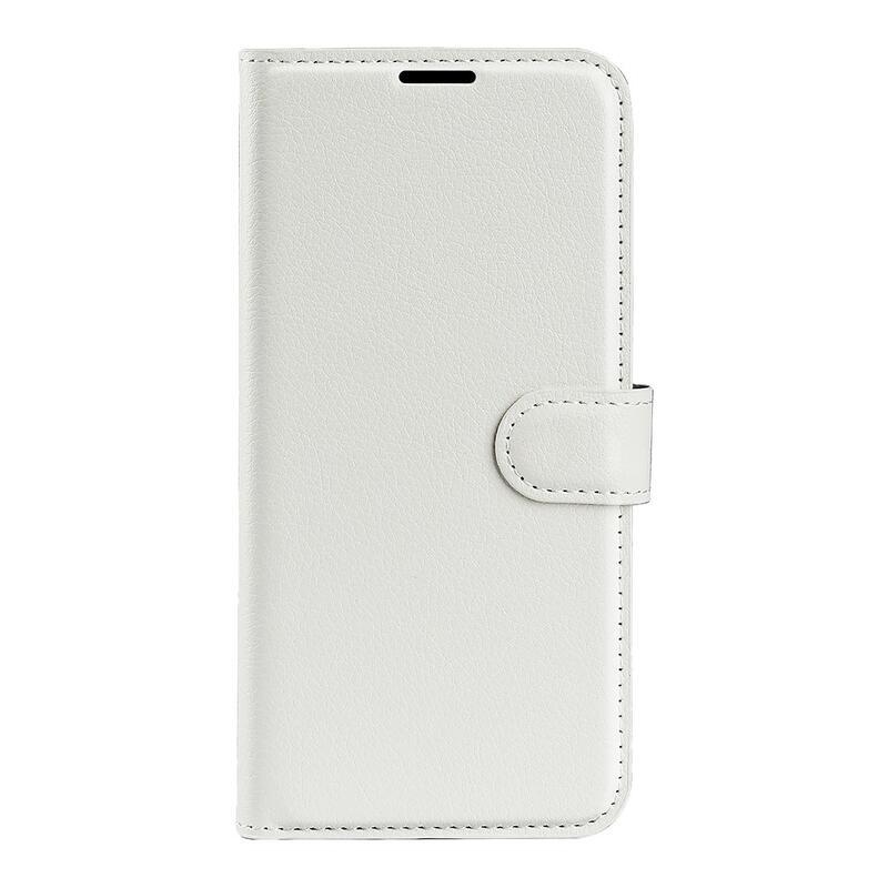 Litchi PU kožené peňaženkové puzdro na mobil Samsung Galaxy A03 - biele