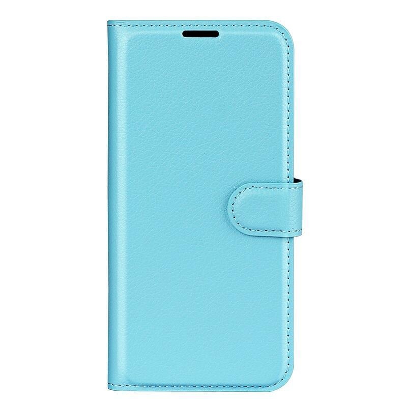 Litchi PU kožené peňaženkové púzdro na mobil Samsung Galaxy A03 - modré