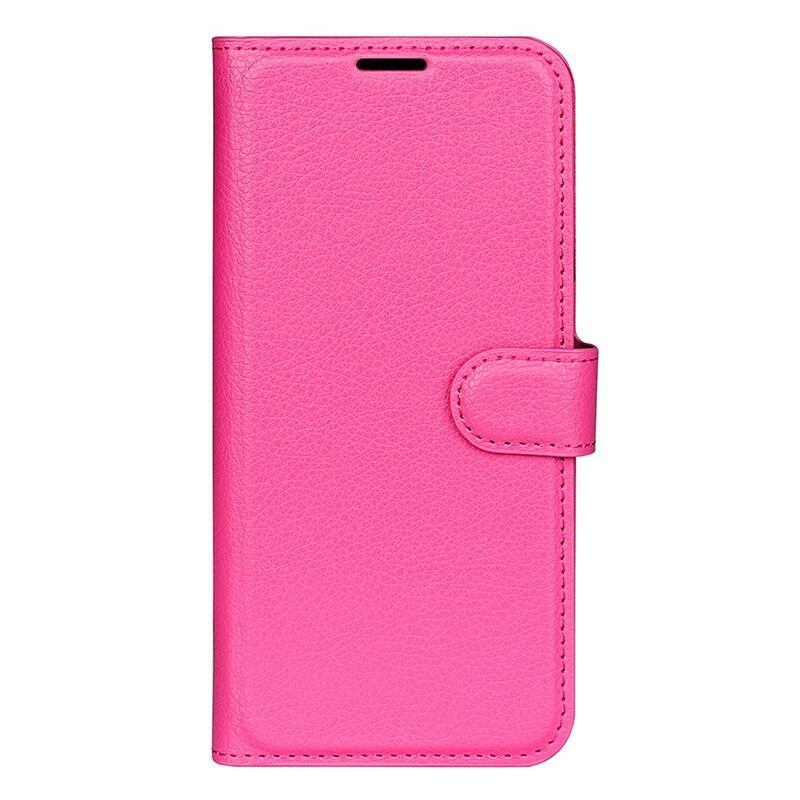 Litchi PU kožené peňaženkové puzdro na mobil Samsung Galaxy A03 - rose