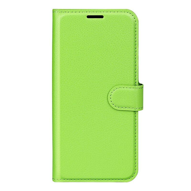 Litchi PU kožené peňaženkové puzdro na mobil Samsung Galaxy A03 - zelené