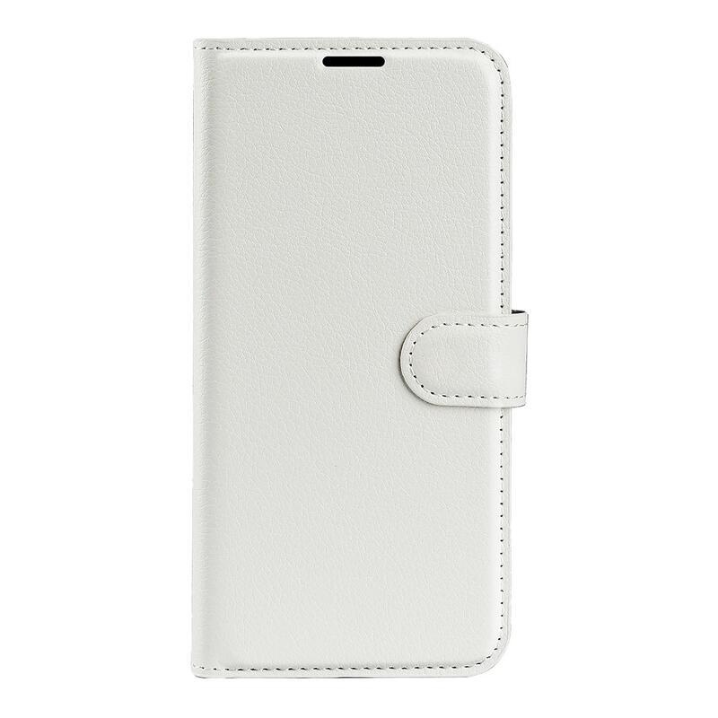 Litchi PU kožené peňaženkové púzdro na mobil Samsung Galaxy A13 4G - biele