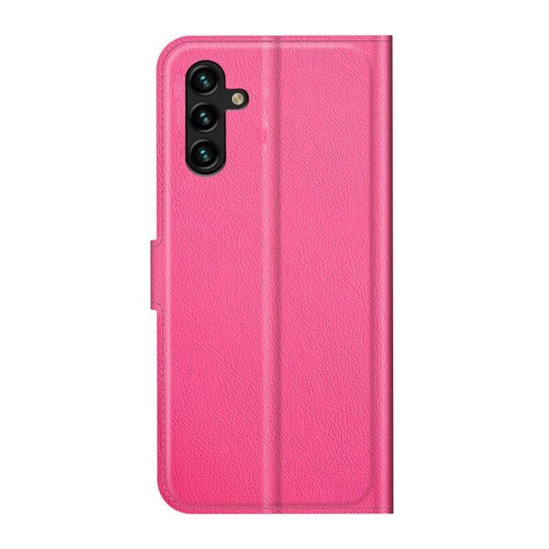 Litchi PU kožené peňaženkové púzdro na mobil Samsung Galaxy A13 5G/Galaxy A04s (164.7 x 76.7 x 9.1 mm) - rose