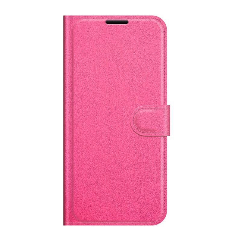 Litchi PU kožené peňaženkové púzdro na mobil Samsung Galaxy A13 5G/Galaxy A04s (164.7 x 76.7 x 9.1 mm) - rose