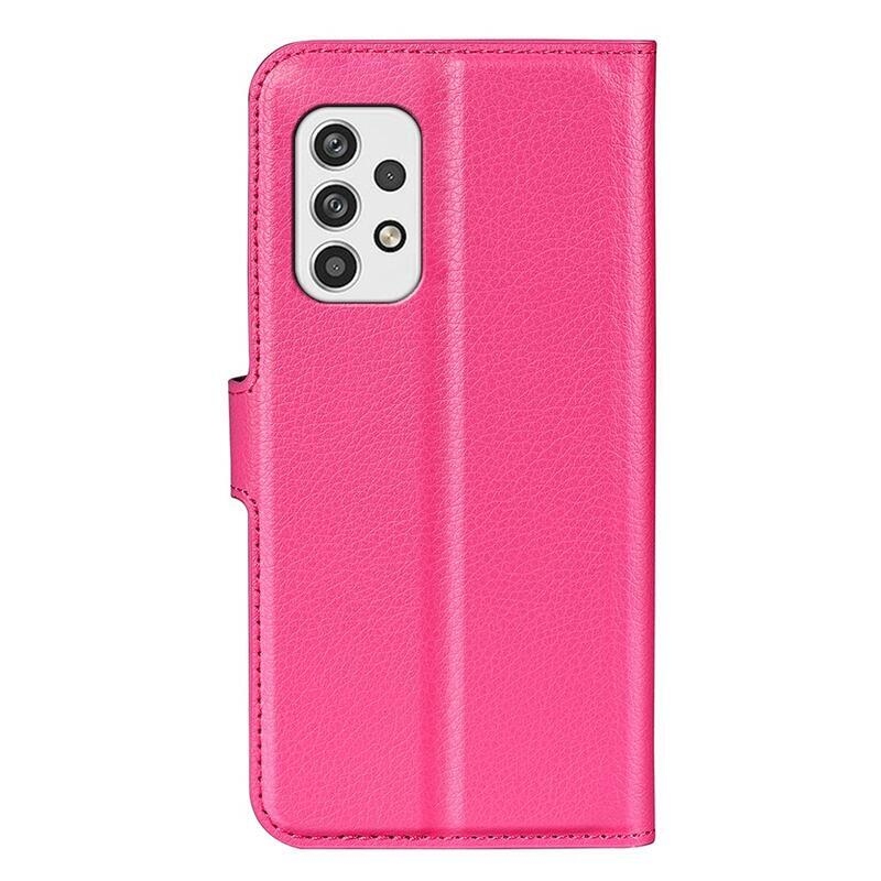 Litchi PU kožené peňaženkové púzdro na mobil Samsung Galaxy A23 4G/5G - rose