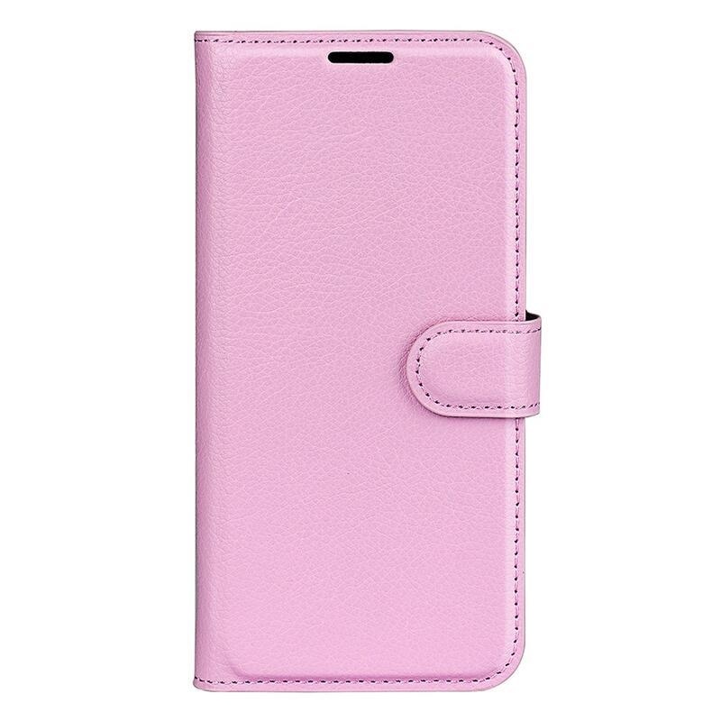 Litchi PU kožené peňaženkové púzdro na mobil Samsung Galaxy A23 4G/5G - ružové