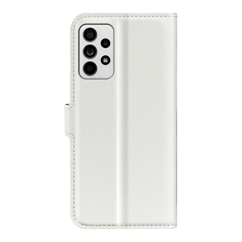 Litchi PU kožené peňaženkové púzdro na mobil Samsung Galaxy A33 5G - biele