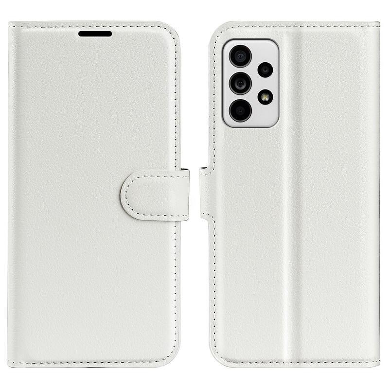 Litchi PU kožené peňaženkové púzdro na mobil Samsung Galaxy A33 5G - biele
