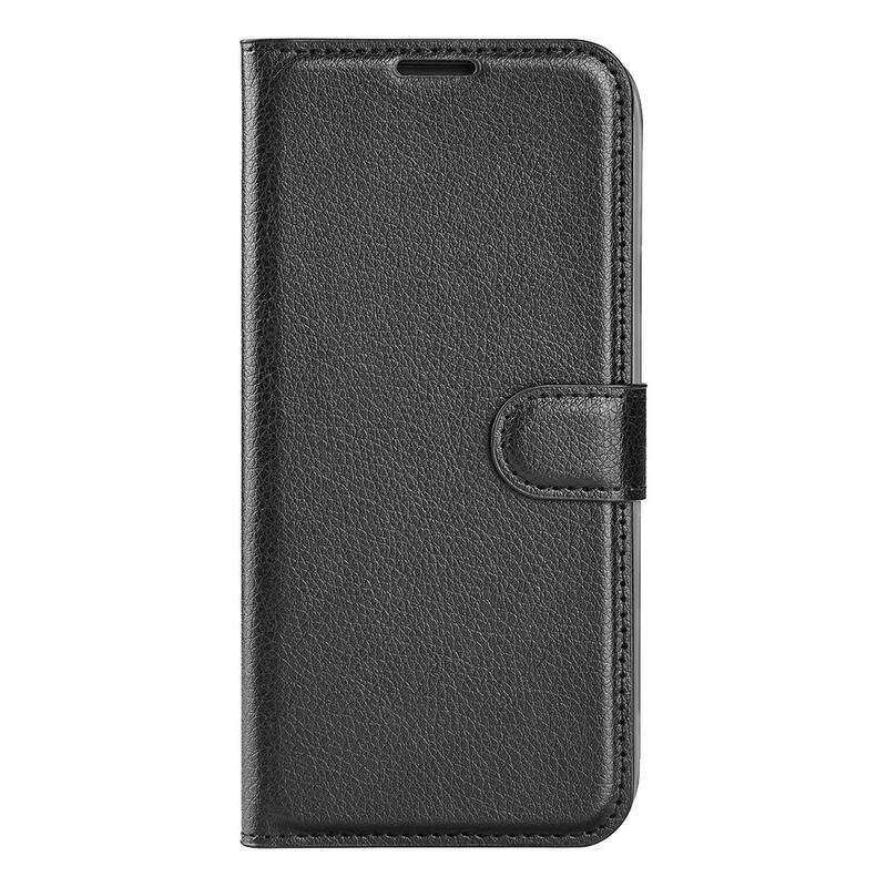 Litchi PU kožené peňaženkové púzdro na mobil Samsung Galaxy A33 5G - čierne