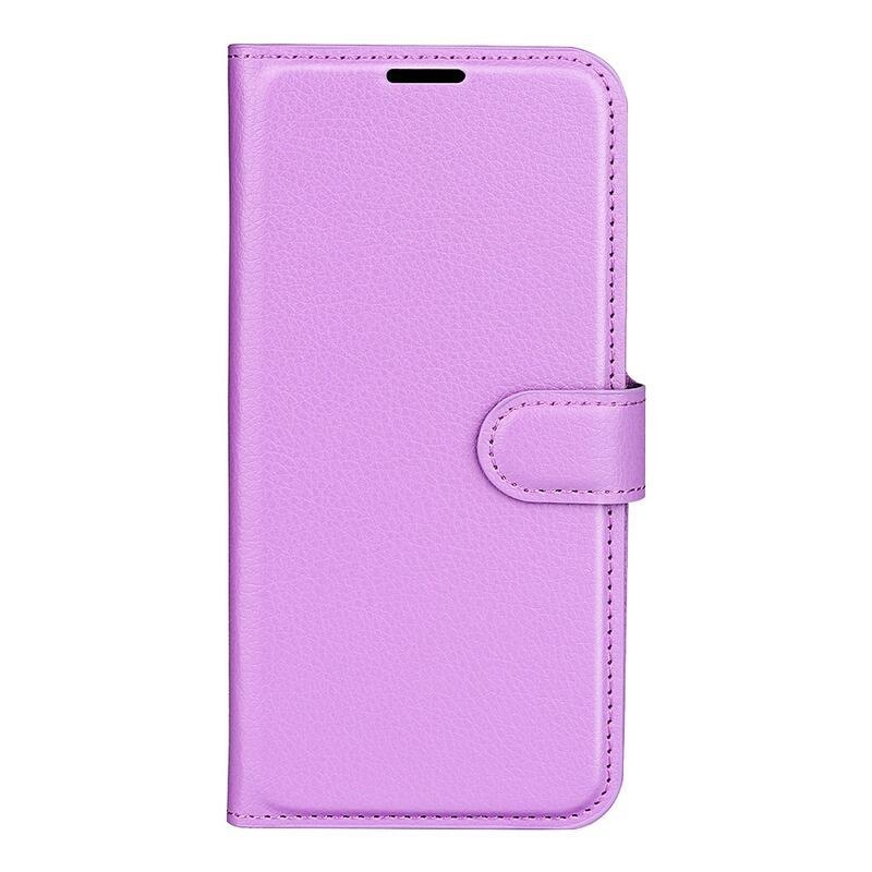 Litchi PU kožené peňaženkové púzdro na mobil Samsung Galaxy A33 5G - fialové
