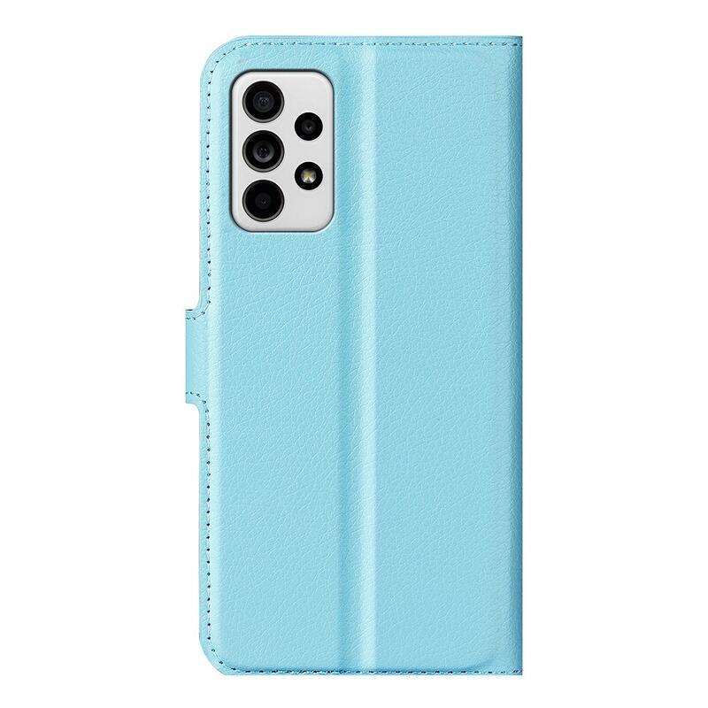 Litchi PU kožené peňaženkové púzdro na mobil Samsung Galaxy A33 5G - modré