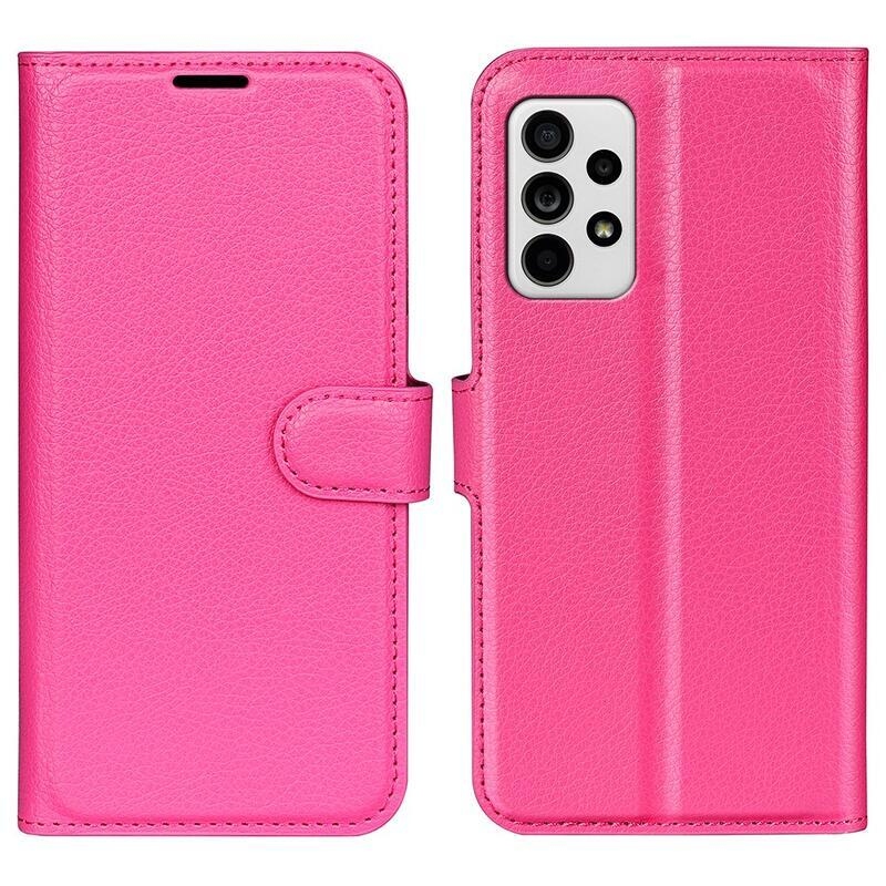 Litchi PU kožené peňaženkové púzdro na mobil Samsung Galaxy A33 5G - rose