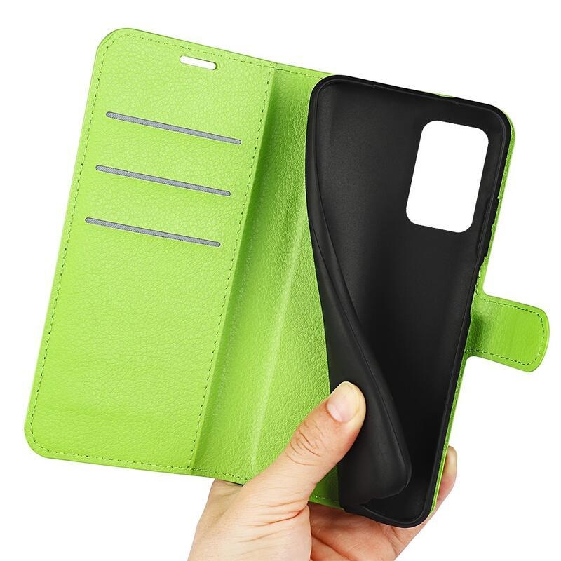 Litchi PU kožené peňaženkové púzdro na mobil Samsung Galaxy A33 5G - zelené