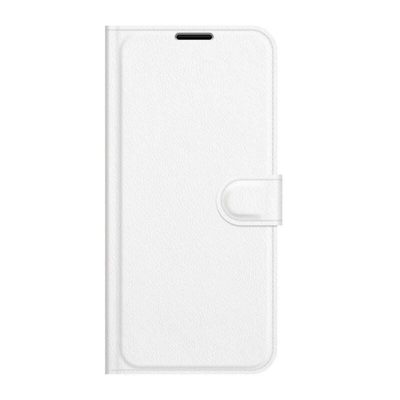Litchi PU kožené peňaženkové púzdro na mobil Samsung Galaxy S22+ 5G - biele