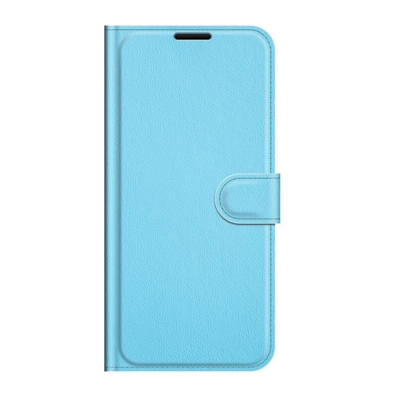 Litchi PU kožené peňaženkové púzdro na mobil Samsung Galaxy S22+ 5G - modré