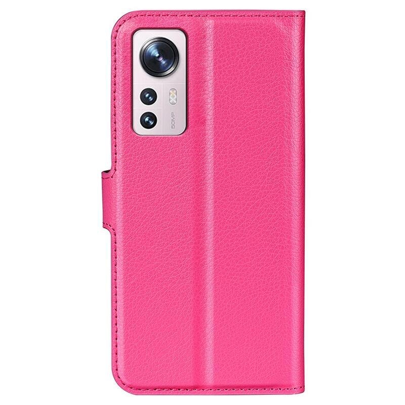 Litchi PU kožené peňaženkové puzdro na mobil Xiaomi 12 Lite - rose