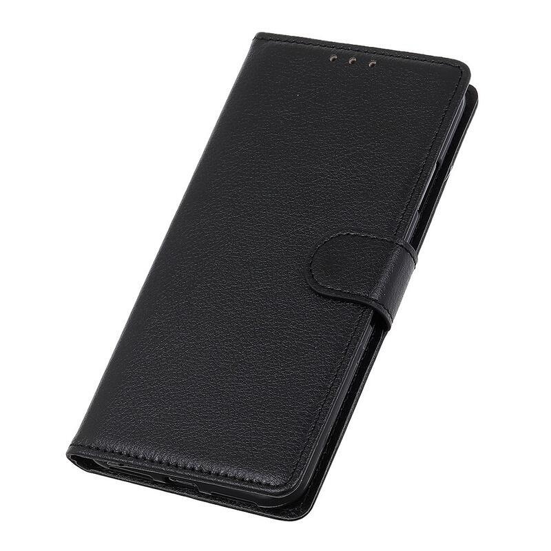 Litchi PU kožené peňaženkové púzdro na mobil Xiaomi 12T/12T Pro - čierne