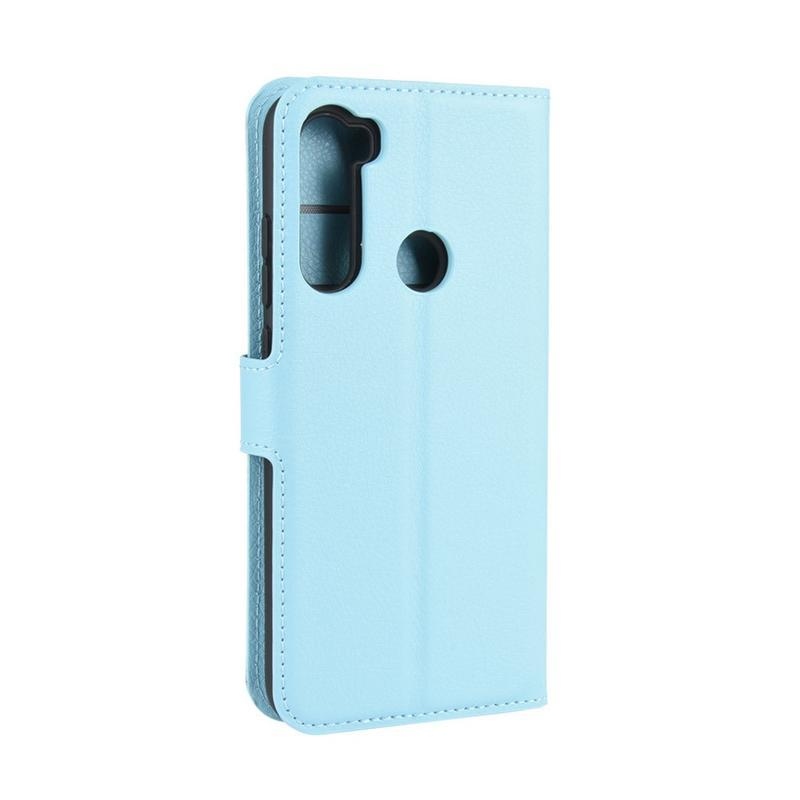 Litchi PU kožené peněženkové puzdro na mobil Xiaomi Redmi Note 8 - svetlomodré