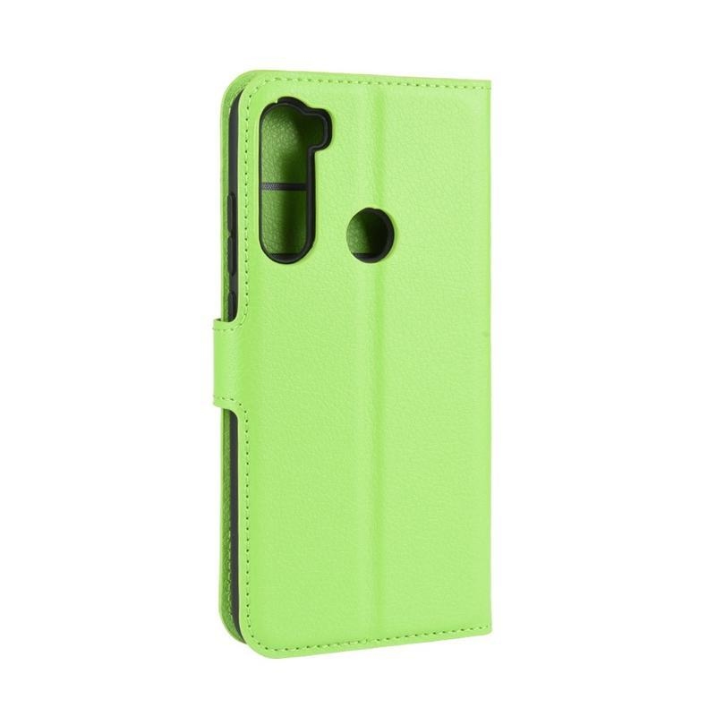 Litchi PU kožené peněženkové puzdro na mobil Xiaomi Redmi Note 8 - zelené