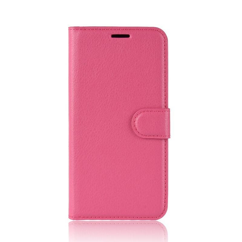 Litchi PU kožené peňaženkové púzdro pre mobil iPhone 11 6.1 - rose