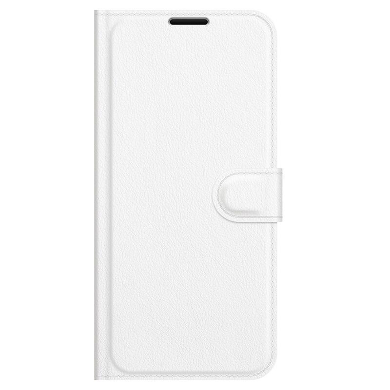 Litchi PU kožené peněženkové púzdro pre mobil Samsung Galaxy A03s (166.6 x 75.9 x 9.1mm) - biele