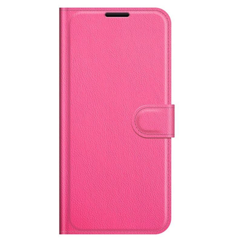 Litchi PU kožené peněženkové púzdro pre mobil Samsung Galaxy A03s (166.6 x 75.9 x 9.1mm) - rose