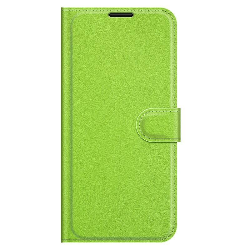 Litchi PU kožené peněženkové púzdro pre mobil Samsung Galaxy A03s (166.6 x 75.9 x 9.1mm) - zelené