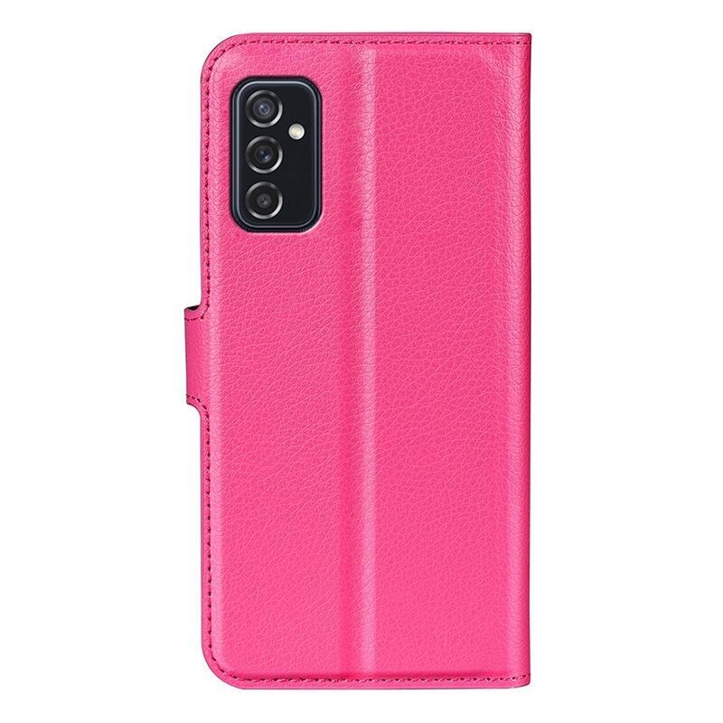 Litchi PU kožené peňaženkové púzdro pre telefón Samsung Galaxy M52 5G - rose