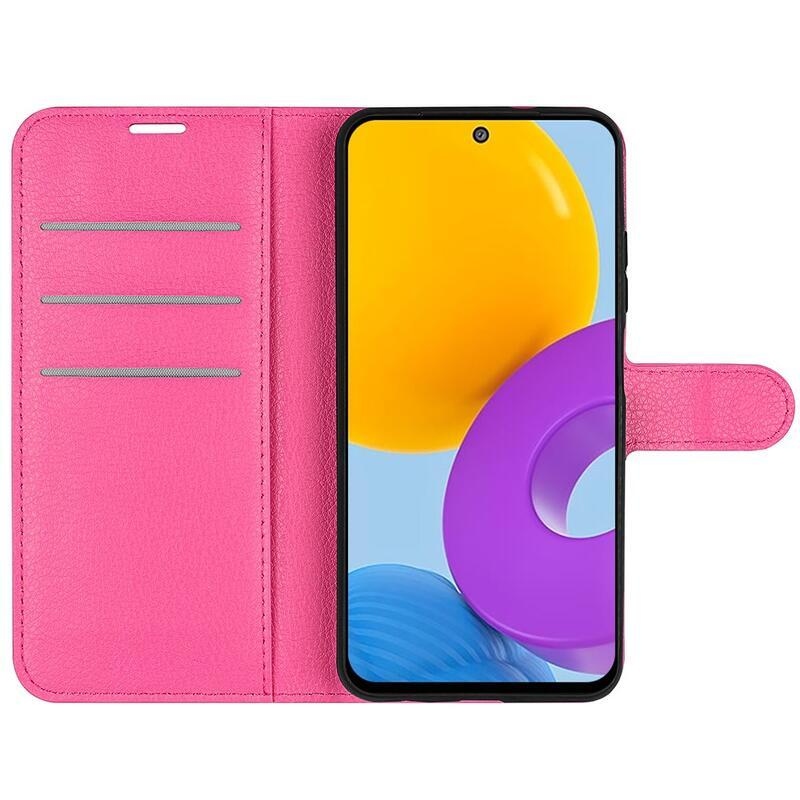 Litchi PU kožené peňaženkové púzdro pre telefón Samsung Galaxy M52 5G - rose