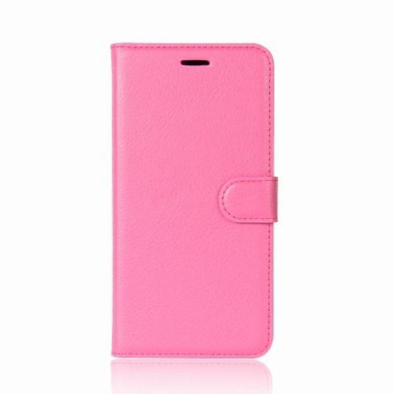 Litchi PU kožené zapínacie puzdro na Sony Xperia XZ2 Compact - rose