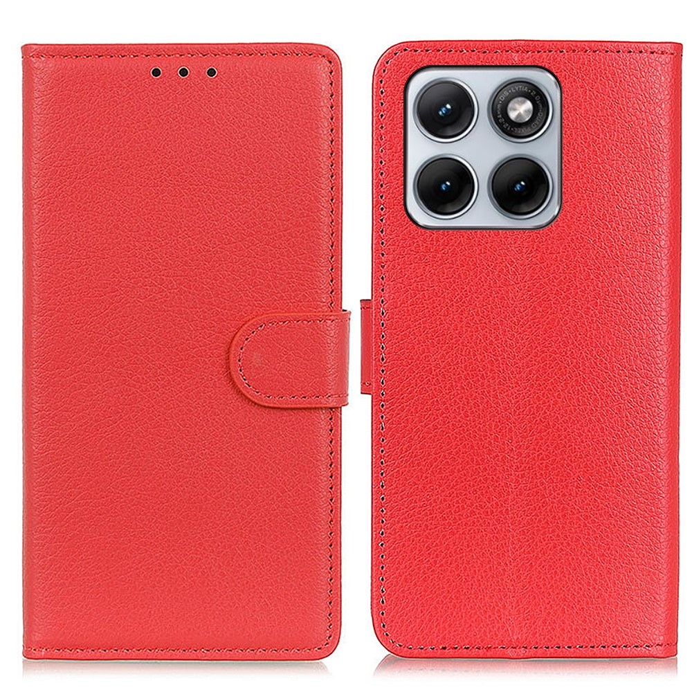 Litchie knižkové púzdro na Motorola Edge 70 Fusion 5G - červené