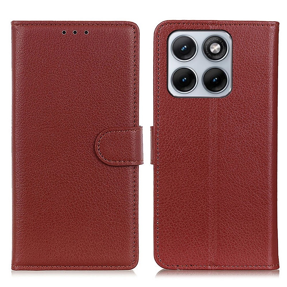 Litchie knižkové púzdro na Motorola Edge 70 Fusion 5G - hnedé