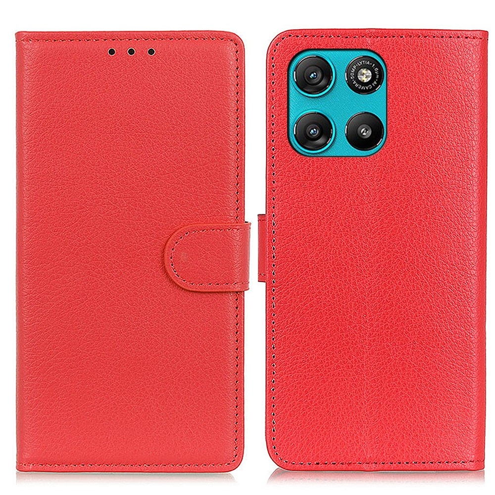 Litchie knižkové púzdro na Motorola Moto G57 Power 5G - červené