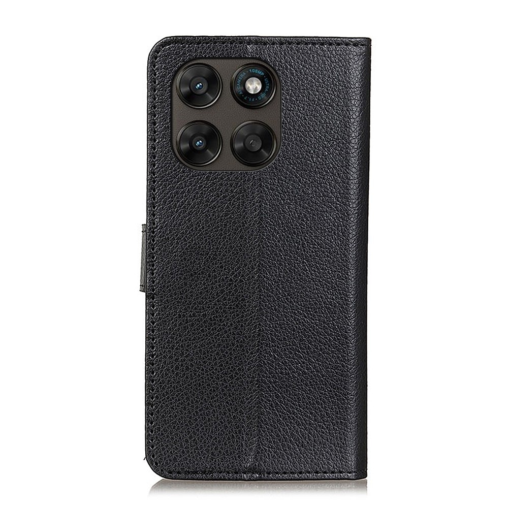 Litchie knižkové púzdro na Motorola Moto G87 5G/G77 5G/G67 5G - čierne