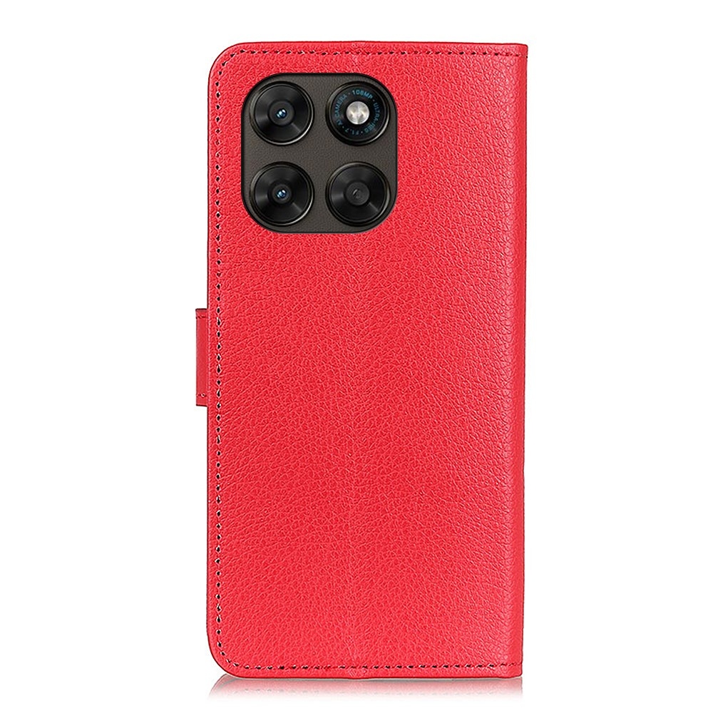 Litchie knižkové púzdro na Motorola Moto G87 5G/G77 5G/G67 5G - červené
