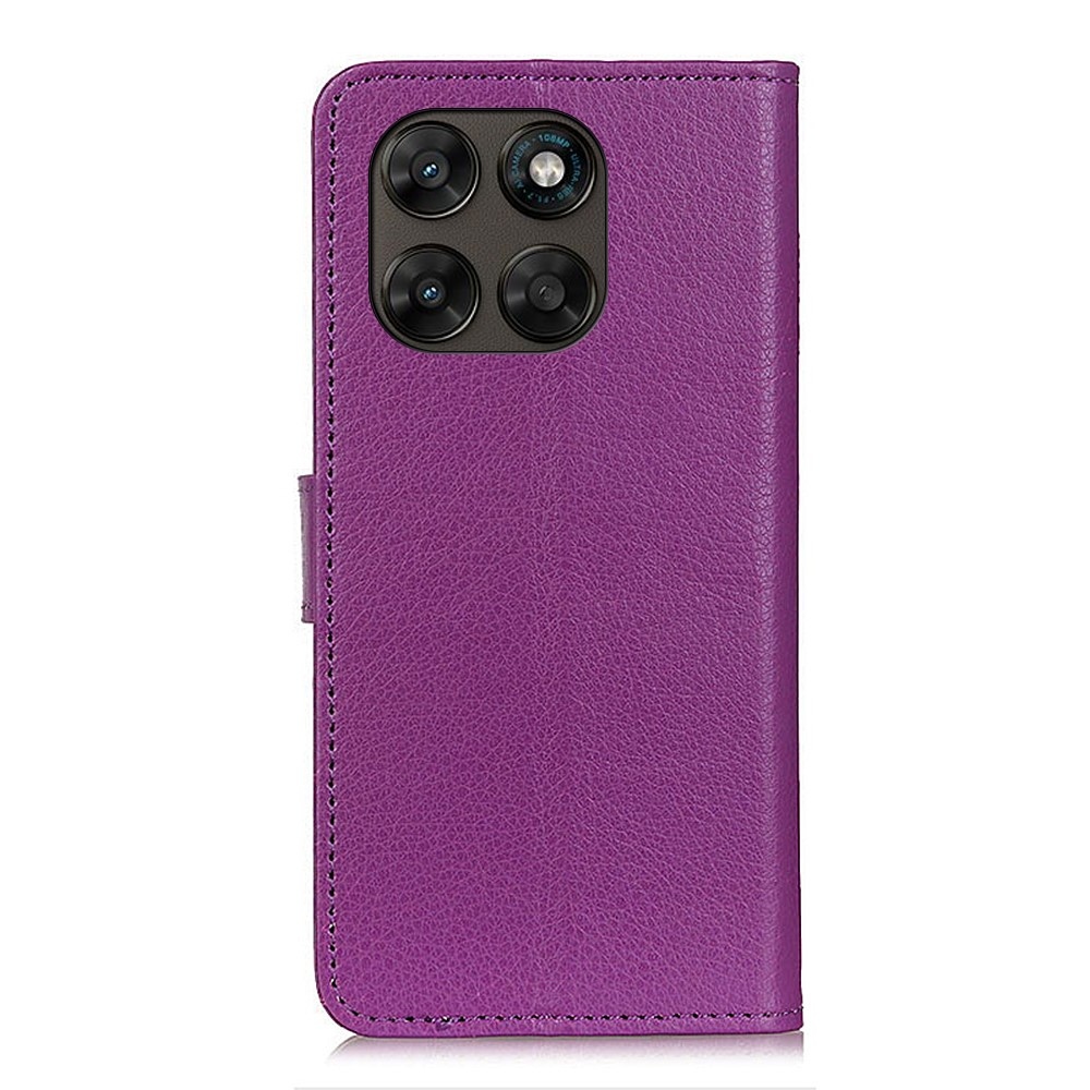 Litchie knižkové púzdro na Motorola Moto G87 5G/G77 5G/G67 5G - fialové
