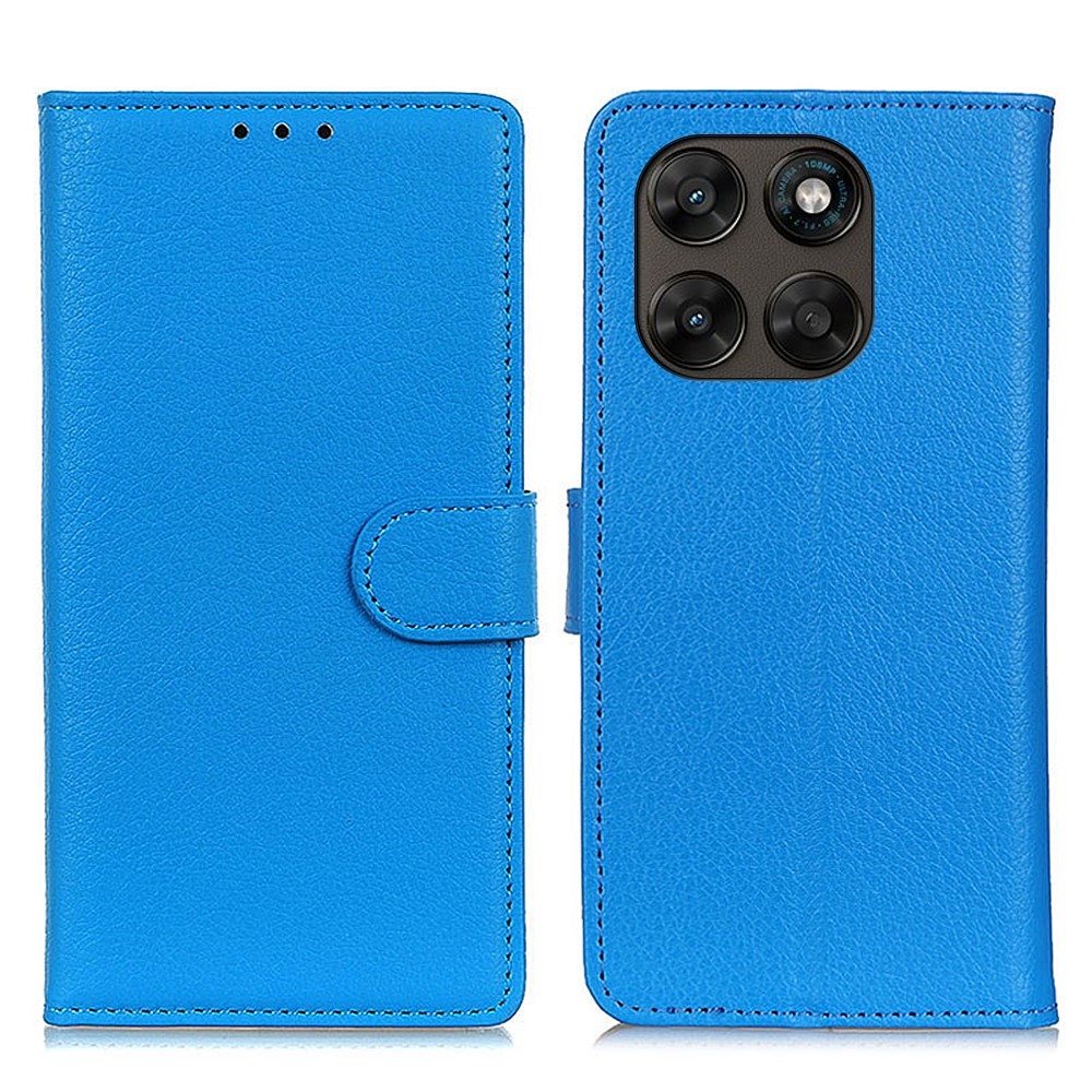 Litchie knižkové púzdro na Motorola Moto G87 5G/G77 5G/G67 5G - modré