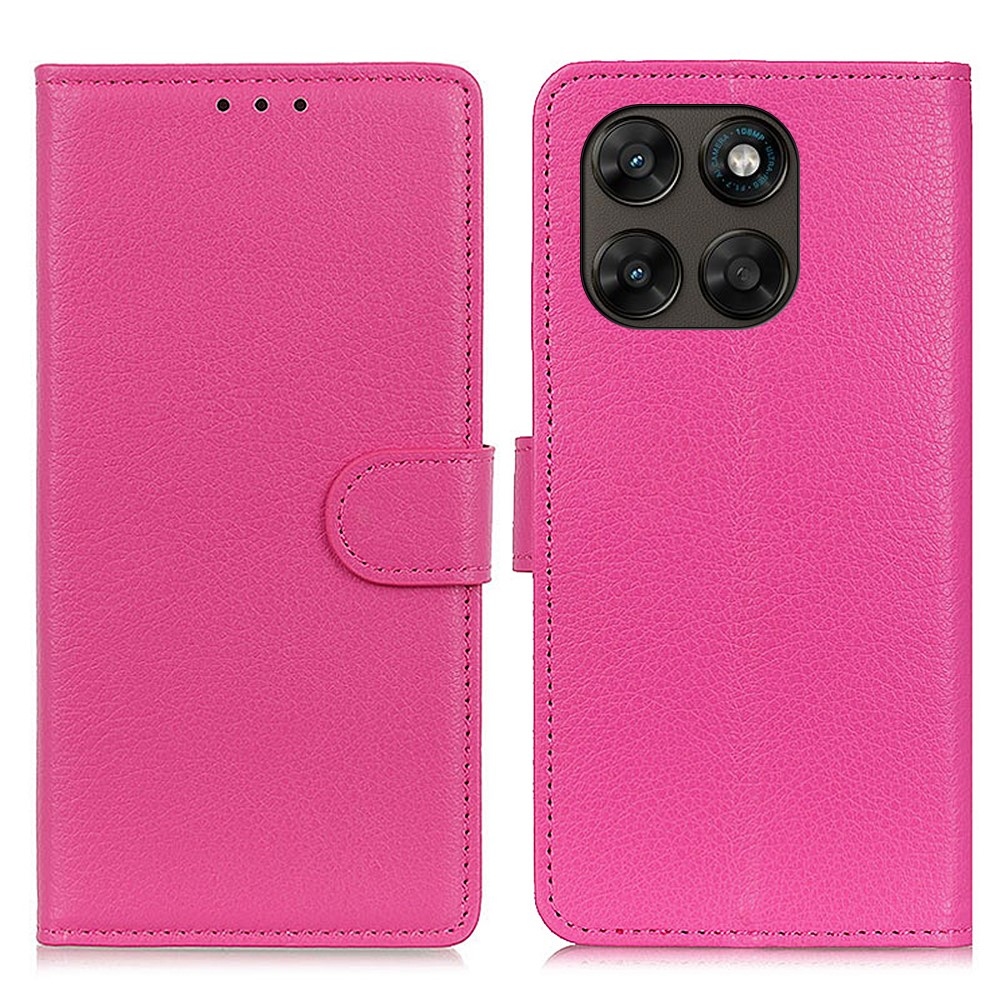Litchie knižkové púzdro na Motorola Moto G87 5G/G77 5G/G67 5G - rose