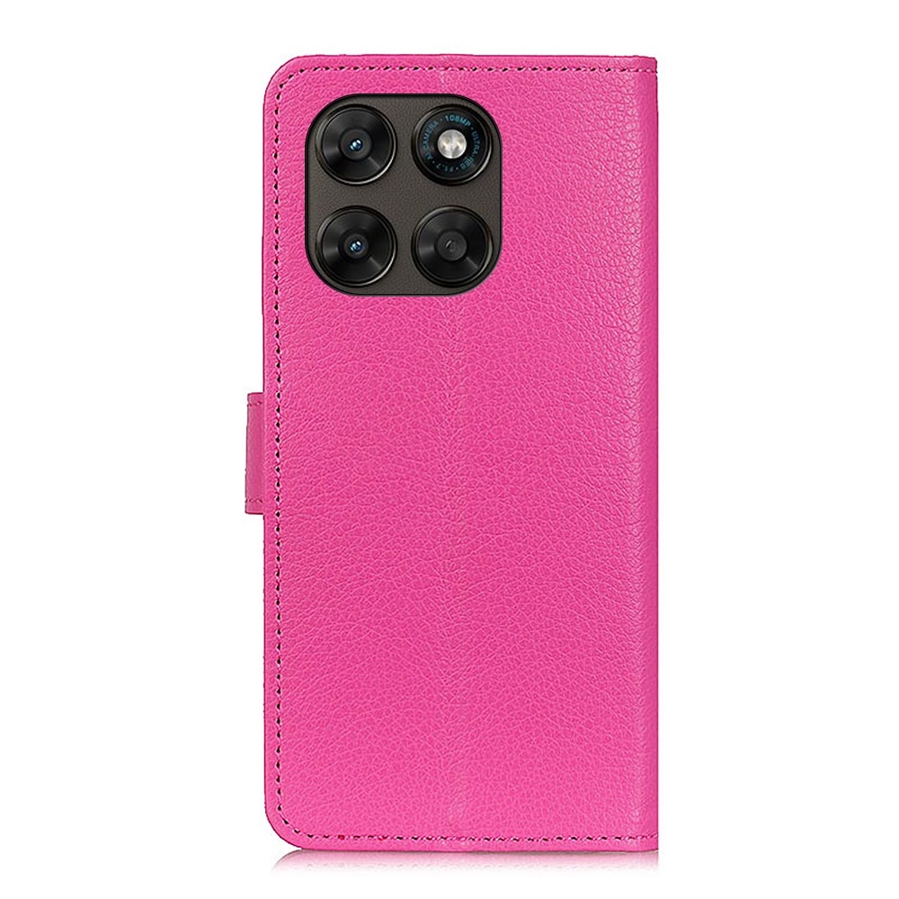 Litchie knižkové púzdro na Motorola Moto G87 5G/G77 5G/G67 5G - rose