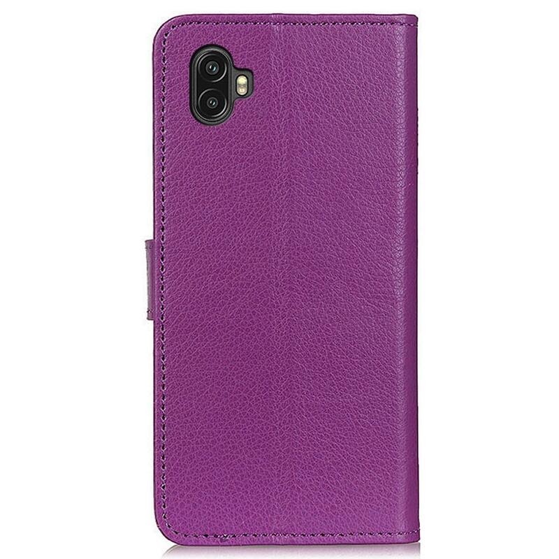 Litchie knižkové púzdro na Samsung Galaxy Xcover 6 Pro - fialové