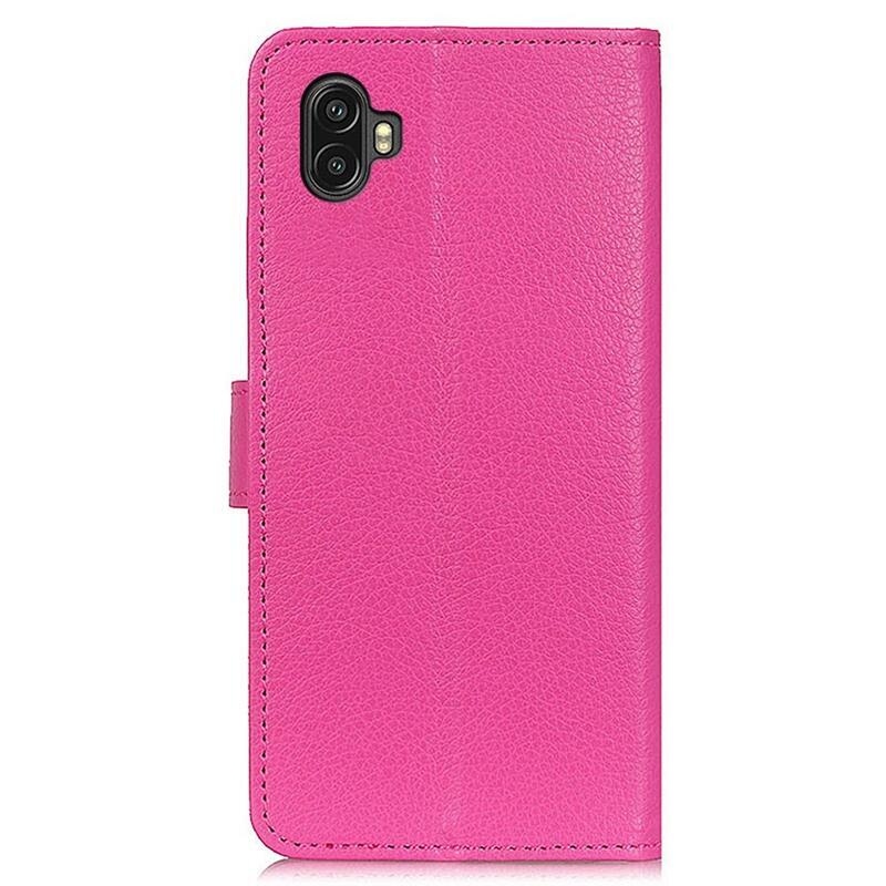 Litchie knižkové púzdro na Samsung Galaxy Xcover 6 Pro - rose