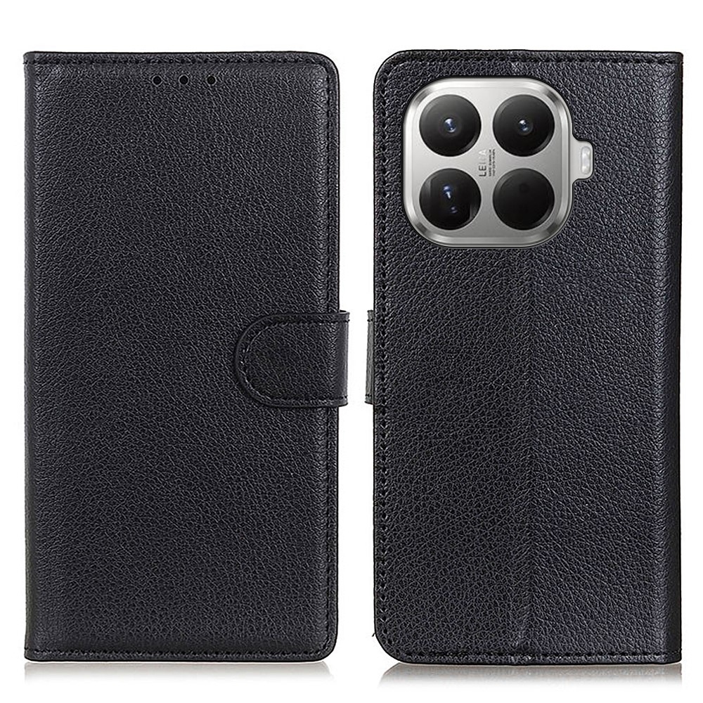Litchie knižkové púzdro na Xiaomi 17T Pro - čierne