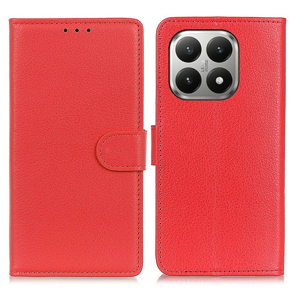 Litchie knižkové púzdro na Xiaomi 17T Pro - červené