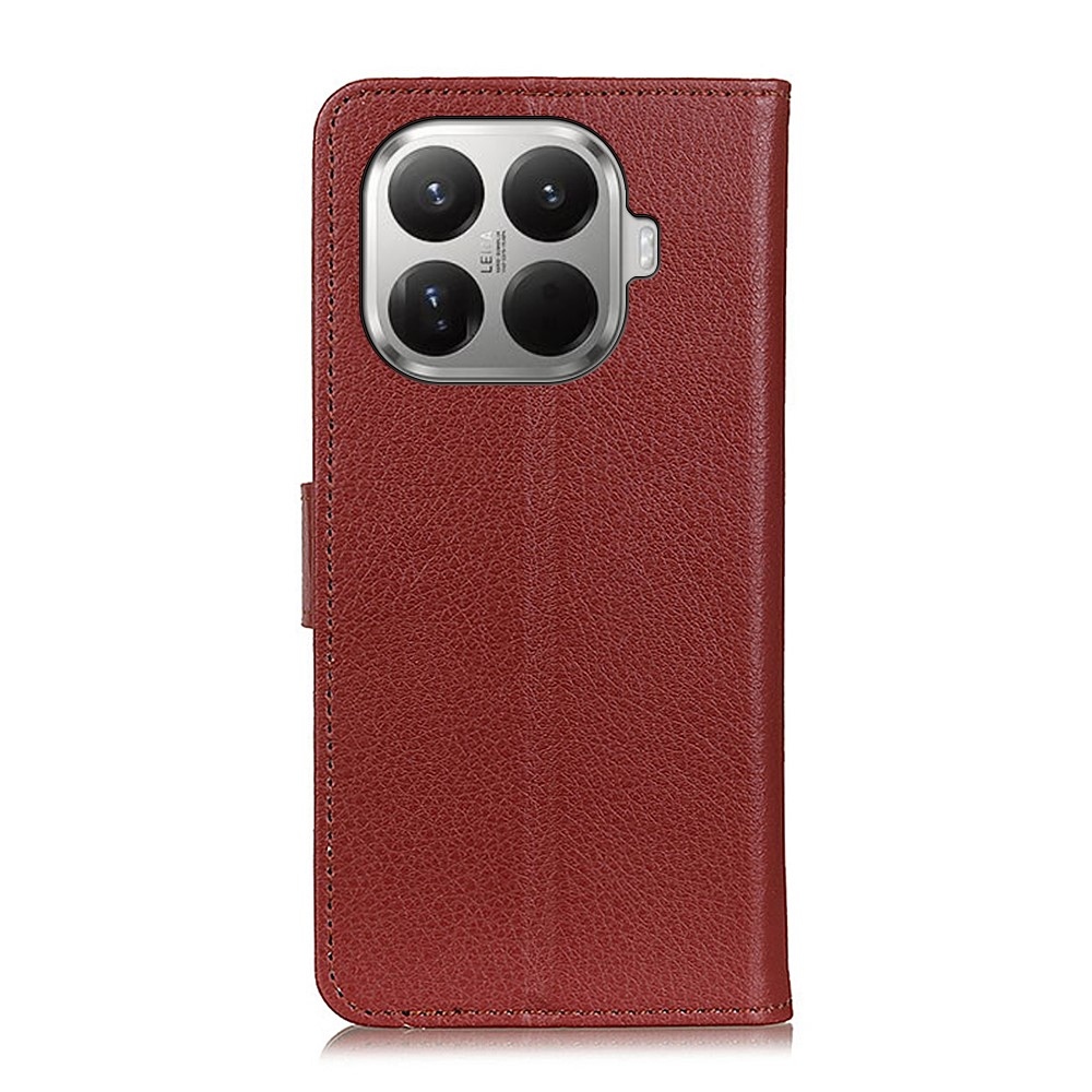 Litchie knižkové púzdro na Xiaomi 17T Pro - hnedé